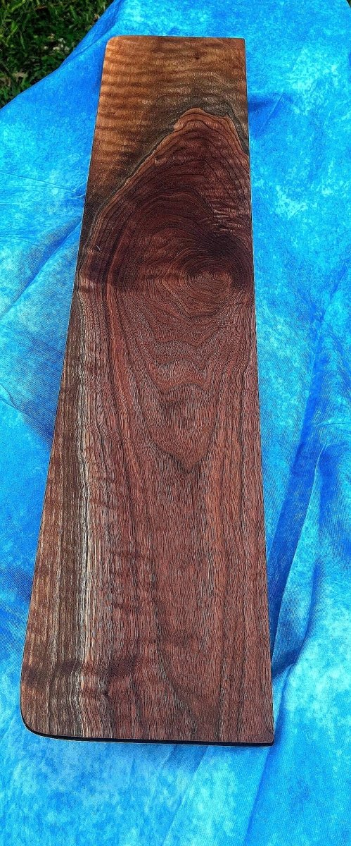 Figured Walnut Shelf with metal brackets - Woodwork & Design by AJ