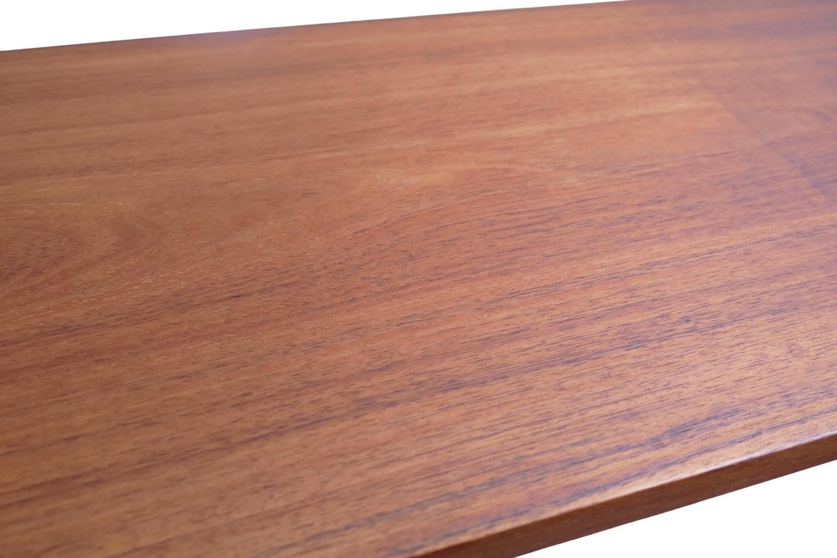 a close up of a wooden table top