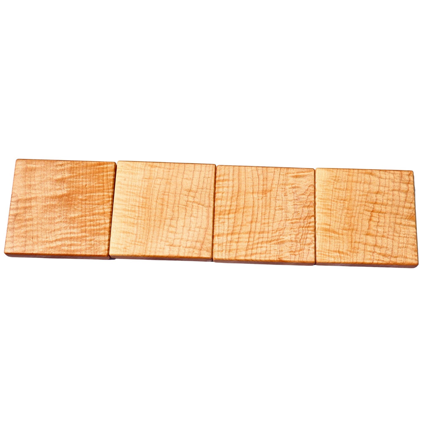 Set of 4 Curly maple Coasters