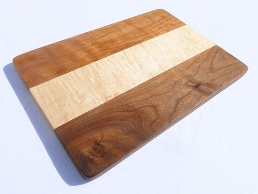 Handcrafted Walnut, Cherry and Maple Cutting Board