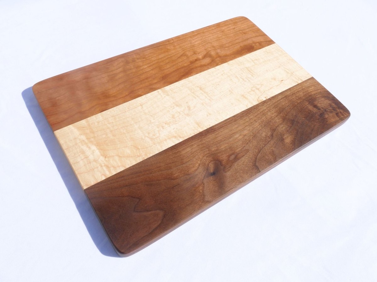 Handcrafted Walnut, Cherry and Maple Cutting Board