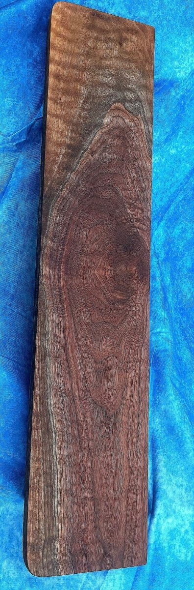 Figured Walnut Shelf with metal brackets - Woodwork & Design by AJ