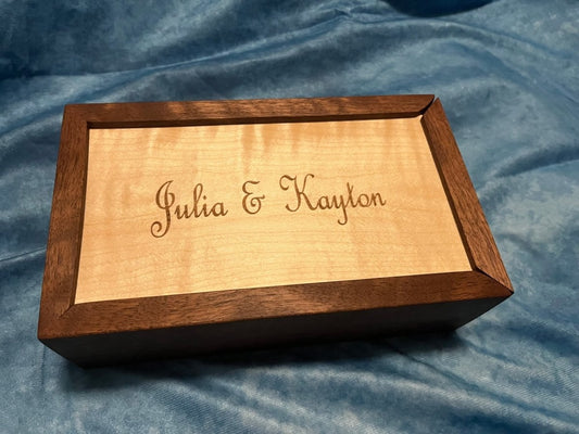 Personalized Figured Walnut Keepsake Box - Woodwork & Design by AJ