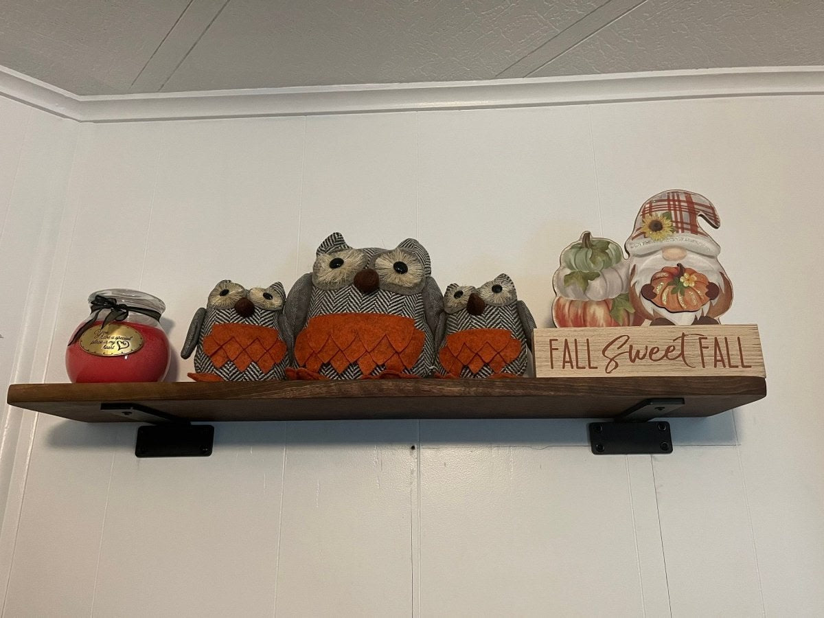 Figured Walnut Shelf with metal brackets - Woodwork & Design by AJ