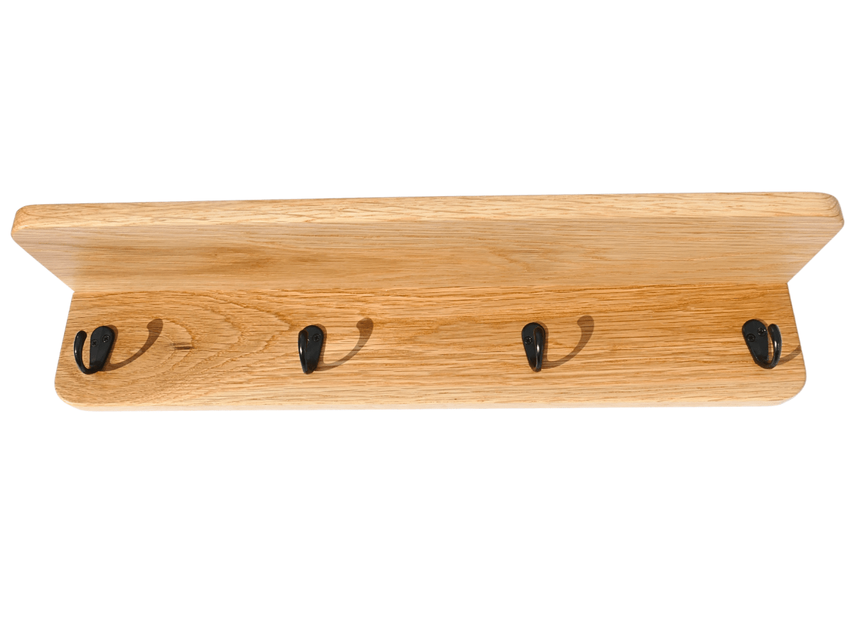 White Oak Coat Rack with Shelf