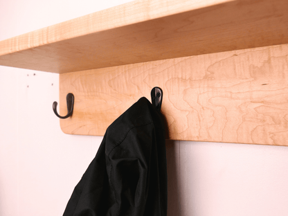 Handmade Premium Curly Maple Coat Rack with Shelf - Woodwork & Design by AJ
