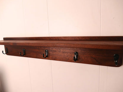 Handmade Premium Walnut Coat Rack with Shelf