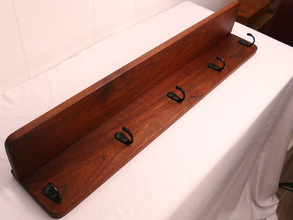Handmade Premium Walnut Coat Rack with Shelf