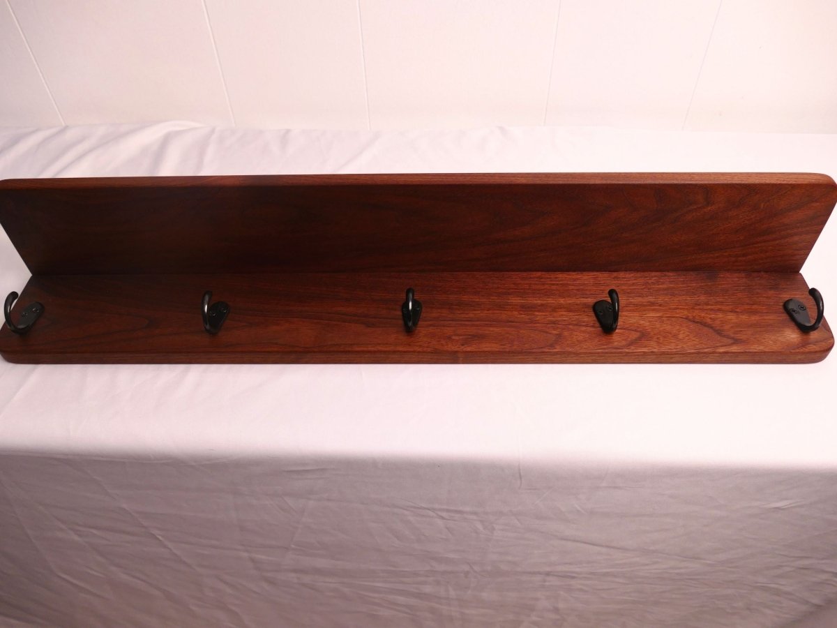 Handmade Premium Walnut Coat Rack with Shelf