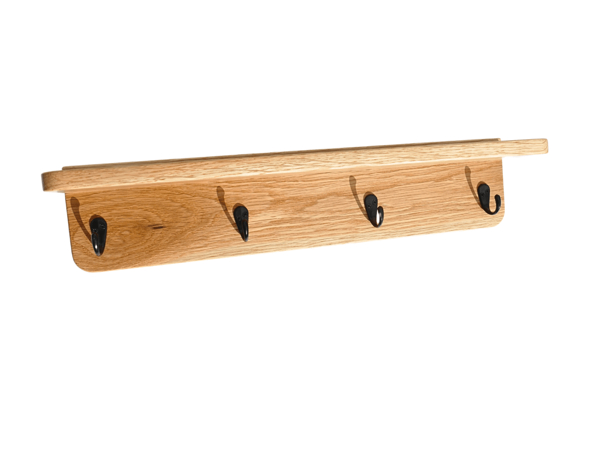 White Oak Coat Rack with Shelf