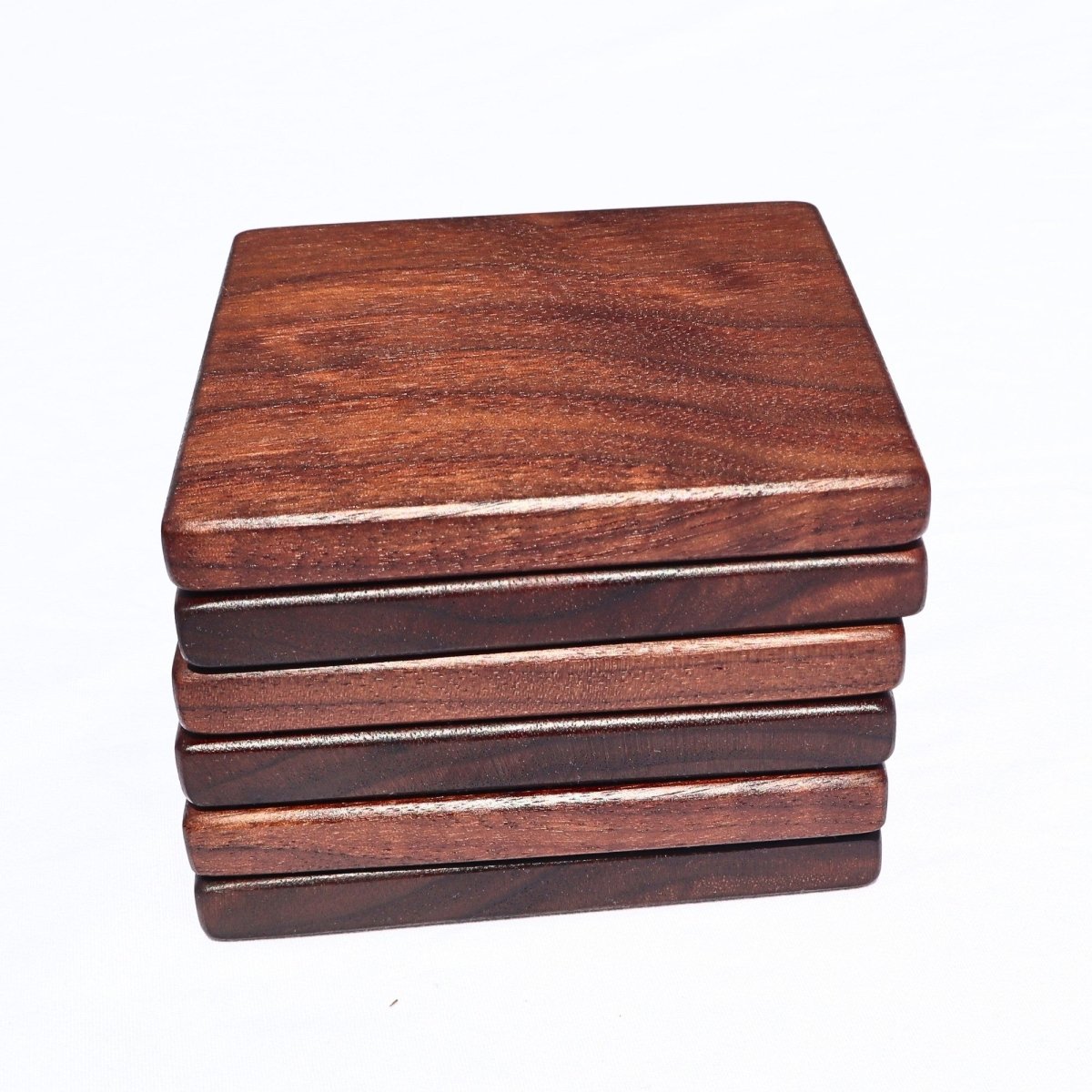 handmade set of 4 walnut coasters