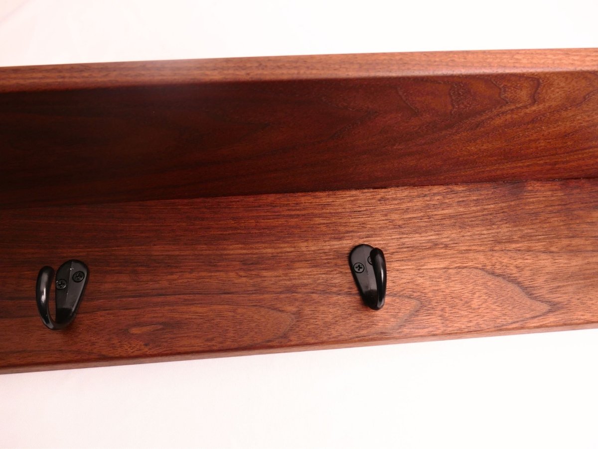 Handmade Premium Walnut Coat Rack with Shelf