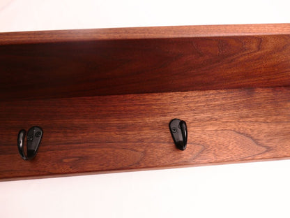 Handmade Premium Walnut Coat Rack with Shelf