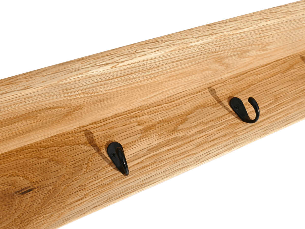 White Oak Coat Rack with Shelf