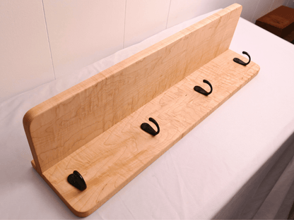 Handmade Premium Curly Maple Coat Rack with Shelf - Woodwork & Design by AJ