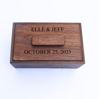 Custom Walnut Wedding Box with Engraving