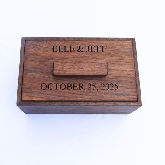 Custom Walnut Wedding Box with Engraving