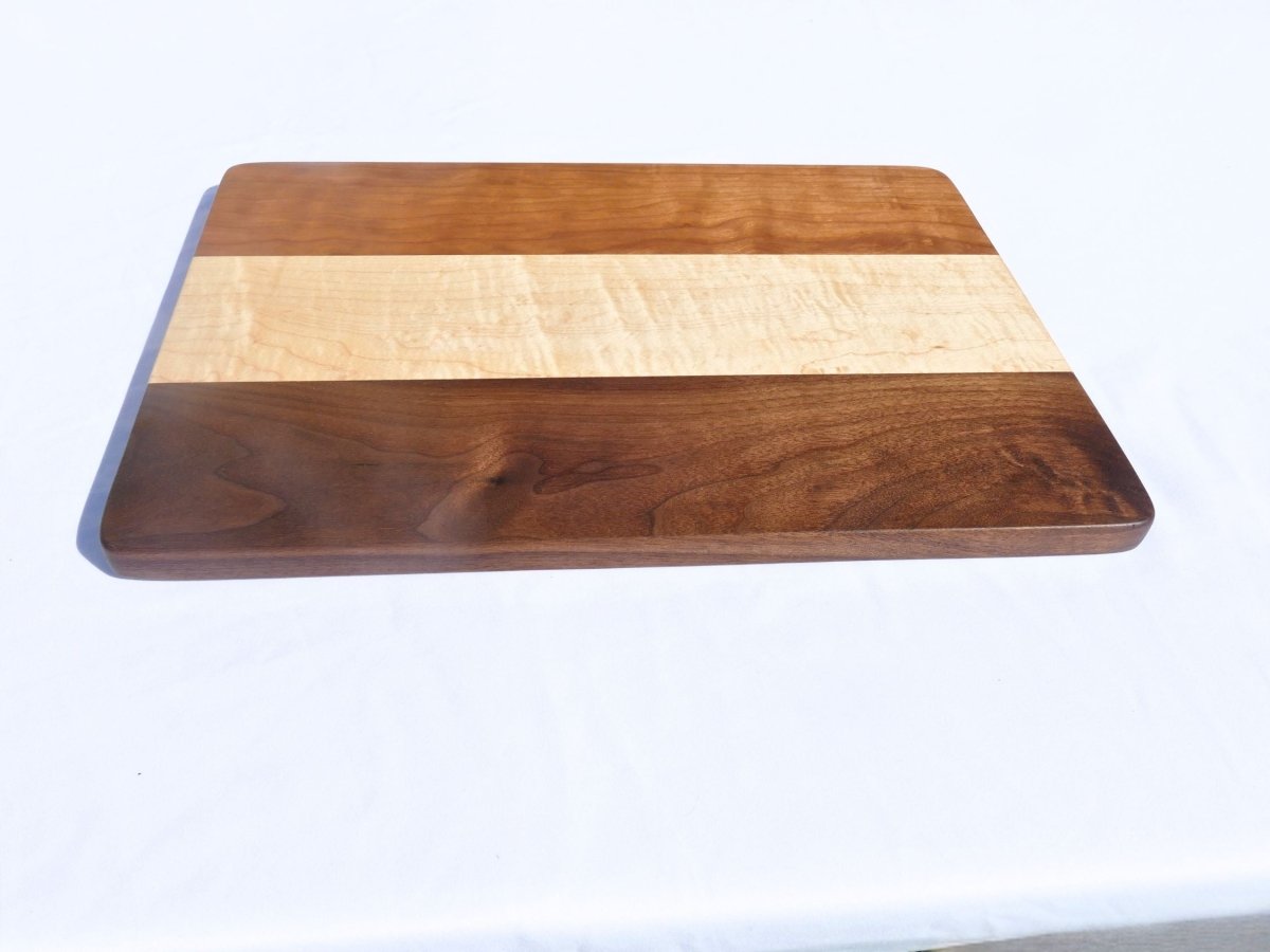 Walnut, Cherry and Maple Cutting Board - Woodwork & Design by AJ