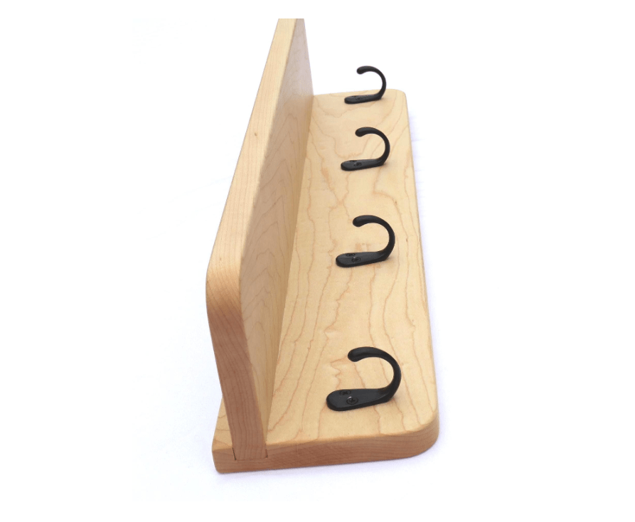 Hard Maple Wall Coat Rack with Shelf
