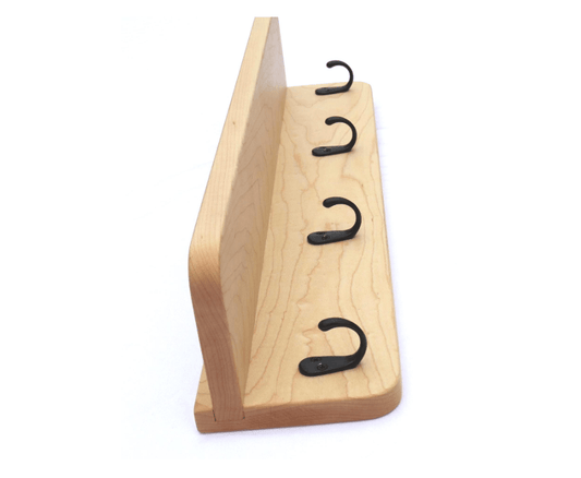 Hard Maple Wall Coat Rack with Shelf