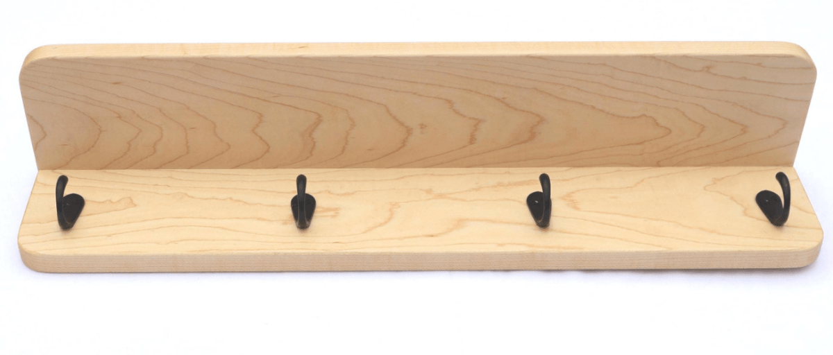 Hard Maple Wall Coat Rack with Shelf