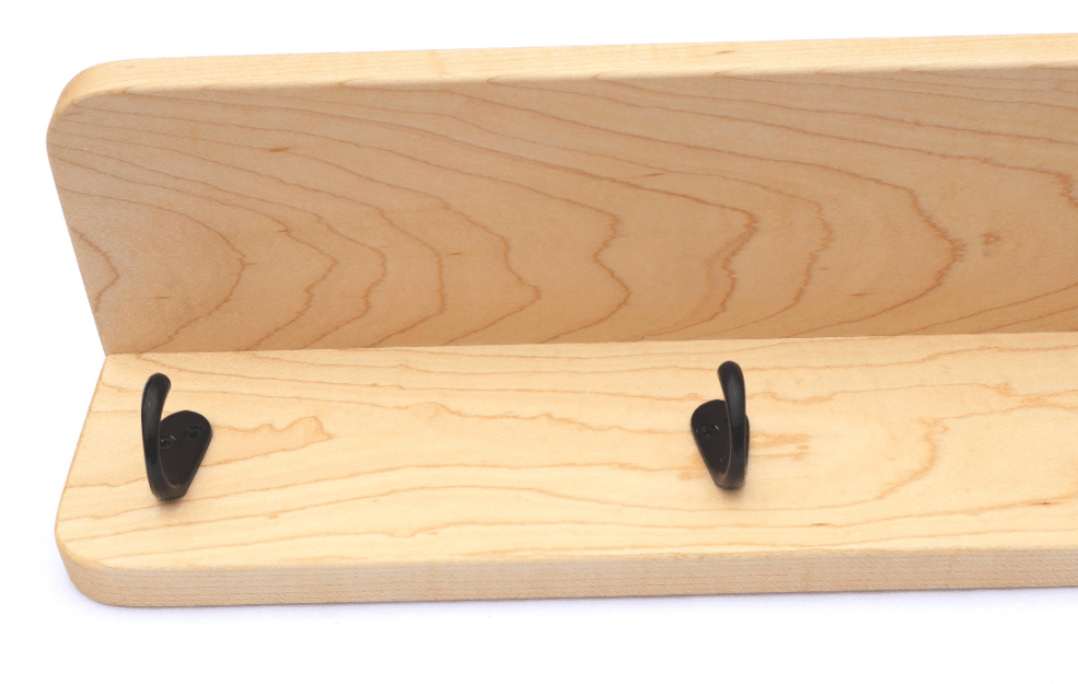 Hard Maple Wall Coat Rack with Shelf