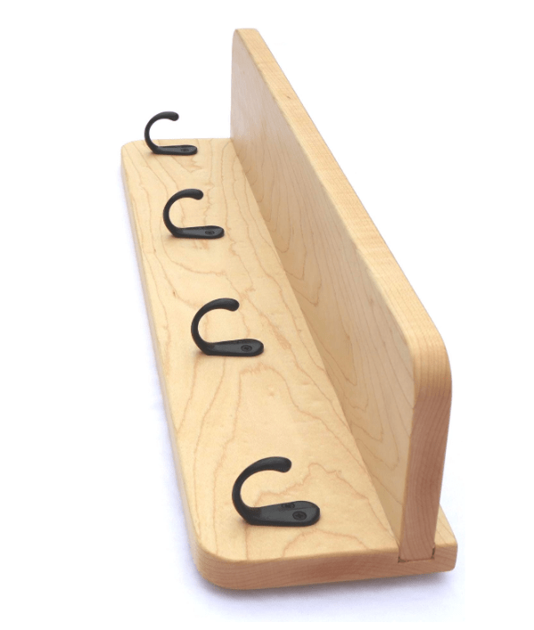 Hard Maple Wall Coat Rack with Shelf