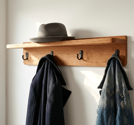 Curly Cherry Wall Coat Rack