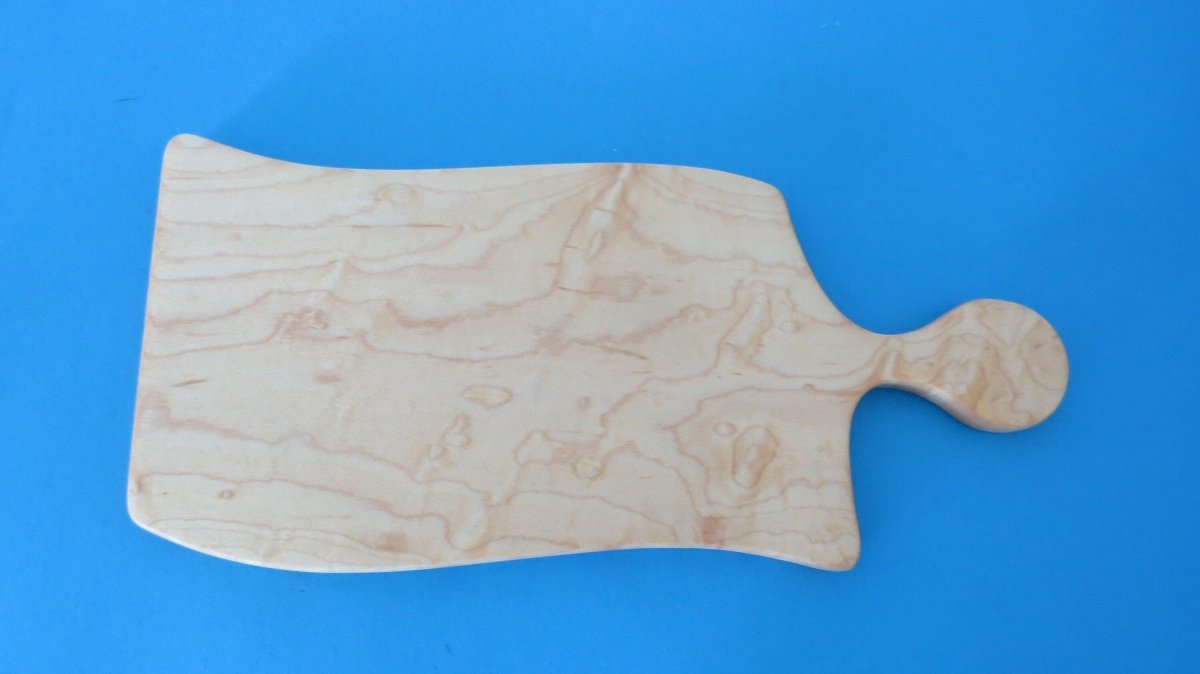 Curly Maple Bacon Strip Cutting Board with Handle - Woodwork & Design by AJ