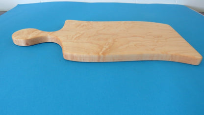 Curly Maple Bacon Strip Cutting Board with Handle - Woodwork & Design by AJ