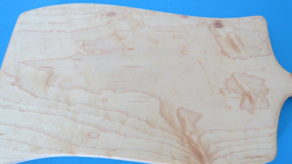 Curly Maple Bacon Strip Cutting Board with Handle - Woodwork & Design by AJ