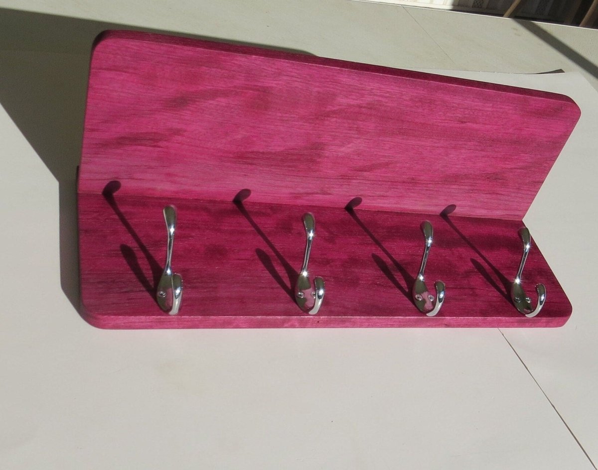 Purpleheart Wooden Coat Rack - Woodwork & Design by AJ