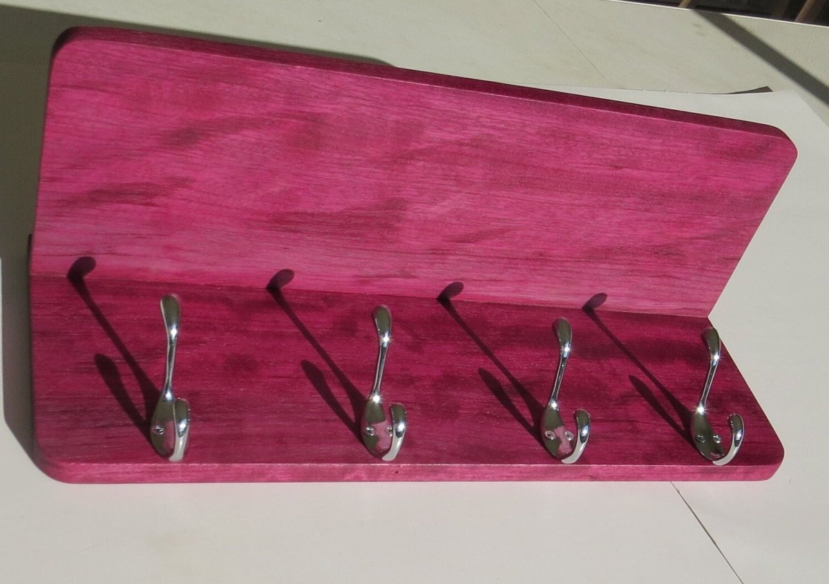 Purpleheart Wooden Coat Rack - Woodwork & Design by AJ