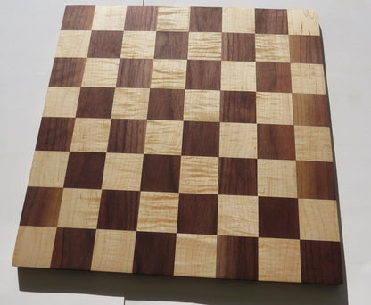 Curly Maple and Walnut Chess Board - Woodwork & Design by AJ