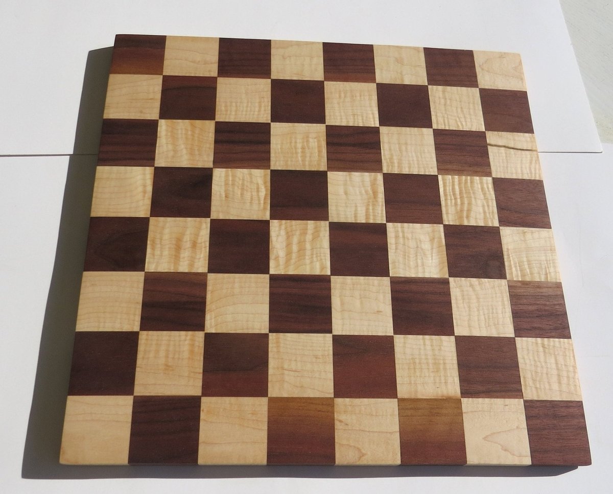 Curly Maple and Walnut Chess Board - Woodwork & Design by AJ