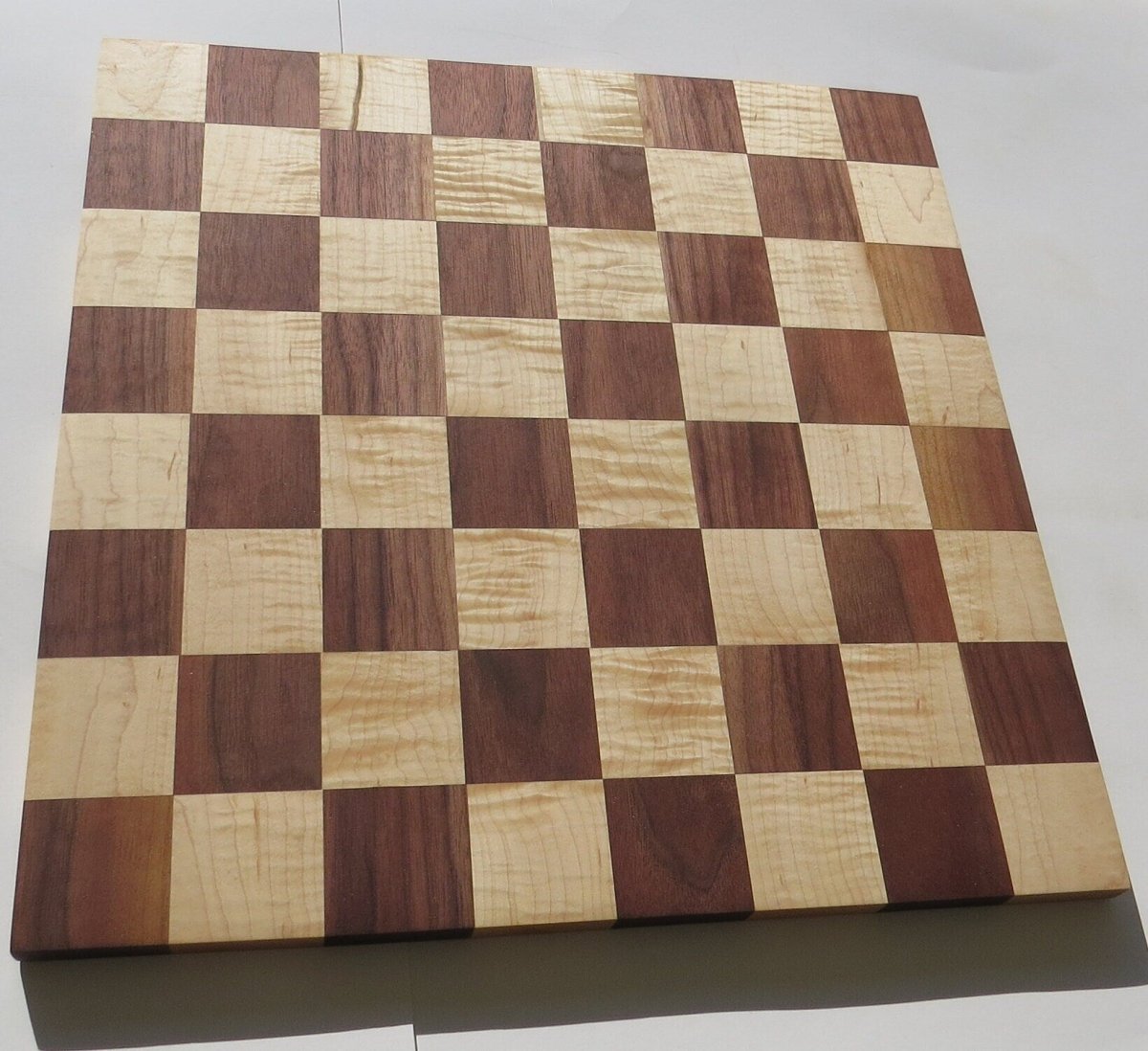 Curly Maple and Walnut Chess Board - Woodwork & Design by AJ