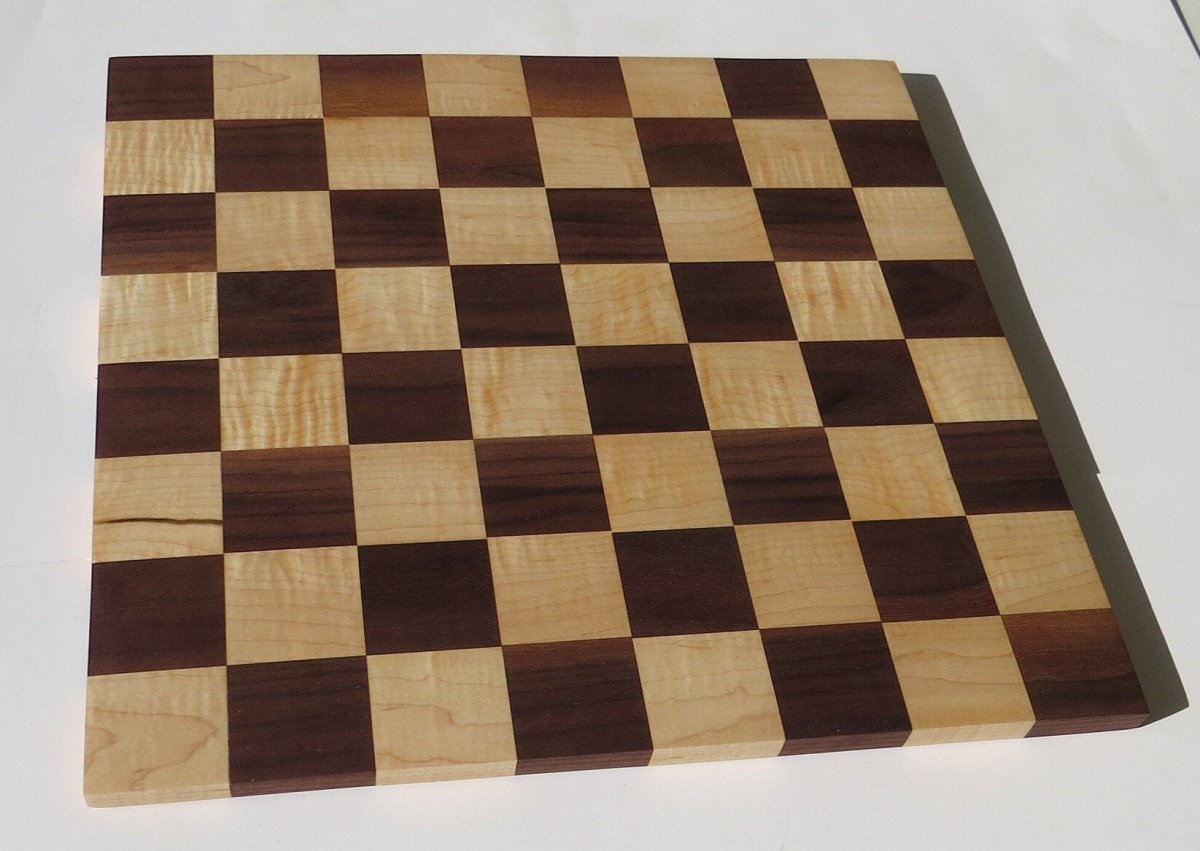 Curly Maple and Walnut Chess Board - Woodwork & Design by AJ