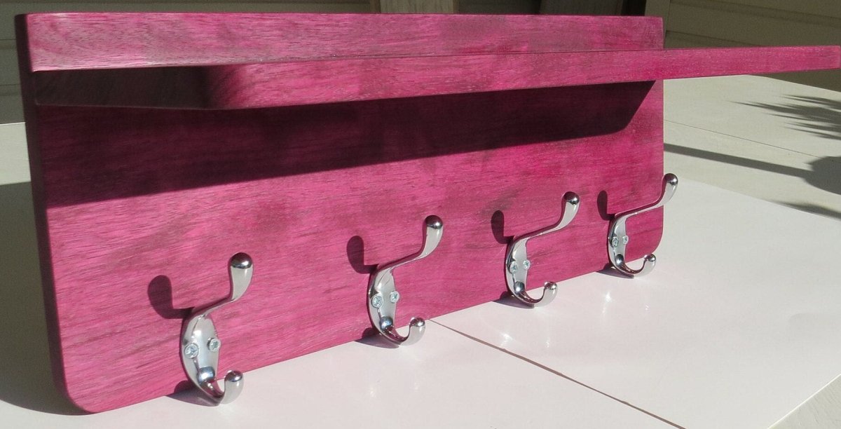 Purpleheart Wooden Coat Rack - Woodwork & Design by AJ