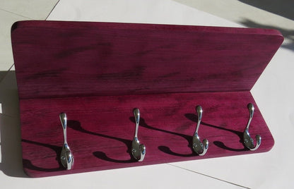 Purpleheart Wooden Coat Rack - Woodwork & Design by AJ