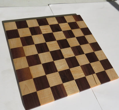 Curly Maple and Walnut Chess Board - Woodwork & Design by AJ