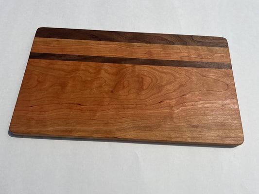 Curly cherry and walnut cutting board - Woodwork & Design by AJ