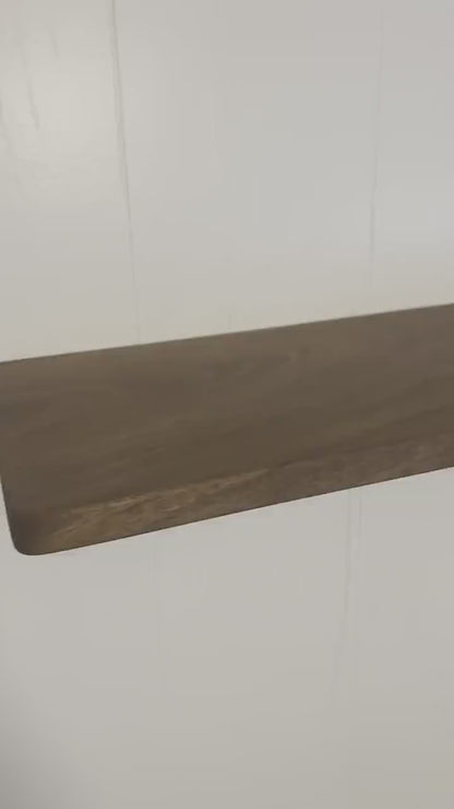 Figured walnut shelf with heavy duty wall brackets