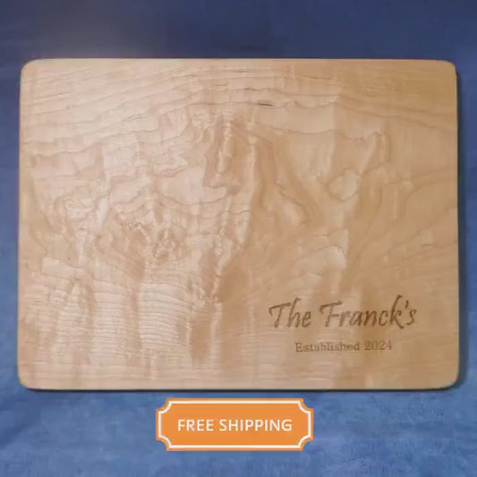Personalized Curly Maple Cutting Board