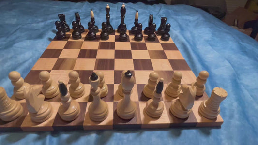 Handcrafted Curly Maple & Walnut Chess Board